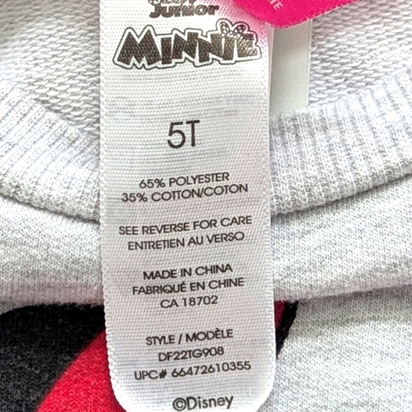 Disney Jr Minnie Mouse (5T) Pullover Sweatshirt with Decorative Draw String - Picture 11 of 16